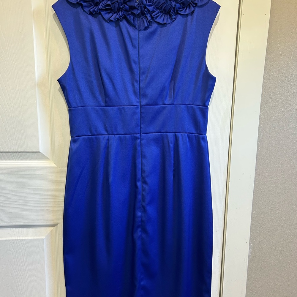 London Times Royal Blue Floral Neckline Dress size 10 - Picture 5 of 5